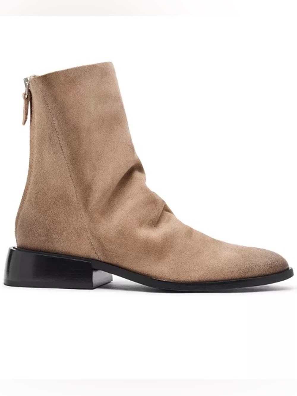 ♥️♥️ Steve Madden Women's Nexie Slouch Block Heel Booties - Taupe Sued - Picture 2 of 6
